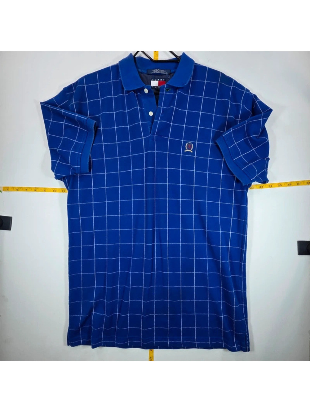 Tommy Hilfiger windowpane check short-sleeve polo Med.